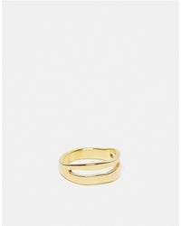 ASOS - – er ring aus wasserfestem edelstahl mit zweireihigem, geschmolzenem design und geschenkbeutel - Lyst