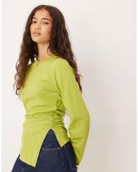 ASOS - Cinched Side Asymmetric Long Sleeve Top - Lyst