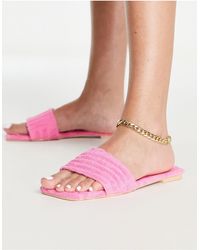 SIMMI - Simmi london wide fit – flache sandalen aus frottee - Lyst