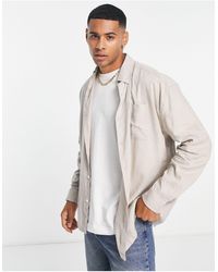 New Look - – langärmliges oversize-hemd aus leinenmix - Lyst