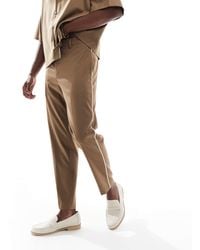 ASOS - Smart Tapered Trousers With Side Piping - Lyst