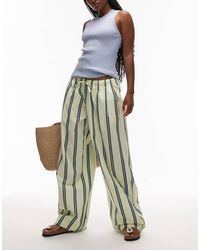 TOPSHOP - Poplin Pull On Wide Leg Trouser - Lyst