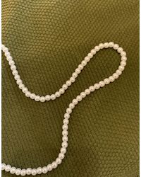 ASOS Short 6mm Faux Pearl Festival Necklace - White