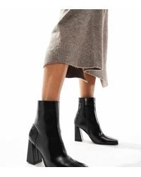 ASOS - Wide Fit Everest Flared Heel Boots - Lyst