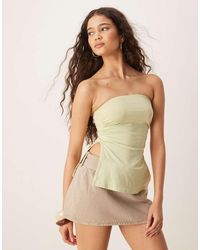 Motel - Ruched Bandeau Top - Lyst