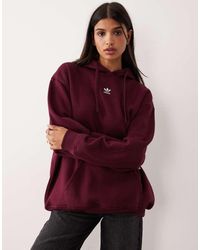 adidas Originals - Sudadera Marrón Extragrande Con Capucha De -Rojo - Lyst