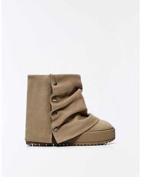 Bershka - Fur-lined Trouser Ankle Boots - Lyst
