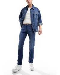 Jack & Jones - Vaqueros Azules De Corte Slim Con Lavado Medio Glenn De - Lyst