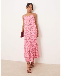 Vila - Mesh Square Neck Cami Maxi Dress - Lyst
