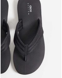 ASOS - Chanclas Negras Con Correa De Grogrén De - Lyst