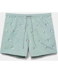 Pull&Bear - Embroidered Board Shorts - Lyst