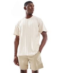 JJ Rebel - T-shirt oversize à rayures texturées - crème - Lyst
