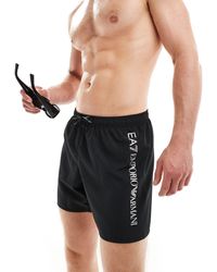 EA7 - Armani Vertical Side Logo Swim Shorts - Lyst
