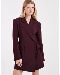 ASOS - Wrap Front Blazer Dress With Tie Side - Lyst