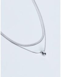TOPSHOP - Mila Waterproof Stainless Steel 2 Pack Snake Chain Necklace - Lyst