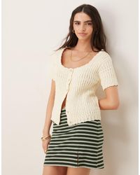 ASOS - Knitted Scoop Neck Button Through Cardigan - Lyst