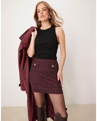 New Look - Check Boucle Mini Skirt - Lyst