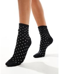 Pieces - Glitter Polka Dot Socks - Lyst