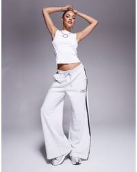 ASOS - Weekend Collective Wide Leg jogger With Lace Trim Detail - Lyst
