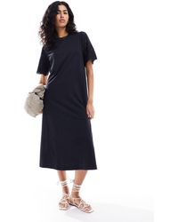 Y.A.S - Jersey Maxi T-shirt Dress With Broderie Sleeves - Lyst