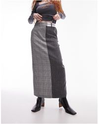 TOPSHOP - Mix and match - jupe mi-longue à carreaux avec taille masculine - Lyst