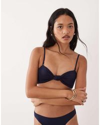 GOOD AMERICAN - Matte Twist Detail Bandeau Bikini Top - Lyst