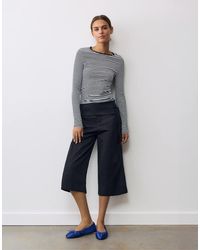 Pull&Bear - Aansluitend T-Shirt Met Lange Mouwen En Strepen - Lyst
