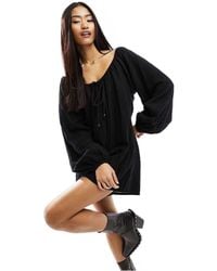 ASOS - Long Sleeve Romper Playsuit With Bead Detailing - Lyst