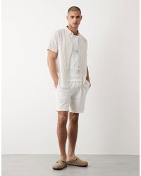 Threadbare - Linen Mix Drawstring Waist Shorts - Lyst
