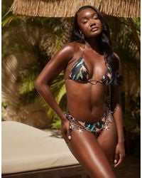 South Beach - Bird Of Paradise Triangle Bikini Top With Gold Hardware - Lyst