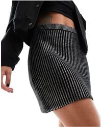 NA-KD - Knitted Glitter Skirt - Lyst