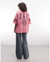 ASOS - Weekend Collective Icon Oversized T-shirt With Stacked Back Logo - Lyst
