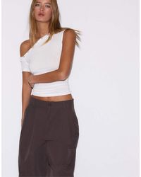 Stradivarius - Asymmetric Button T-shirt - Lyst