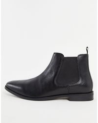 Red Tape Leather Formal Chelsea Boots - Black