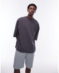 TOPMAN - Premium Heavyweight Oversized Fit Mid Sleeve T-shirt - Lyst