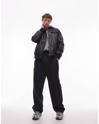TOPMAN - Wide Leg With Elastic Tie Waist Pants - Lyst