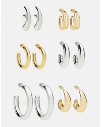 Pull&Bear - 6er-pack basic creolen - Lyst