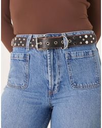 Mango - Leather Mix Ring Detail Belt - Lyst