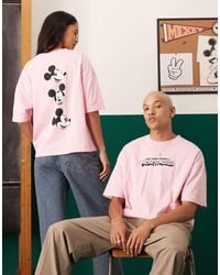 ASOS - Disney Unisex Oversized T-shirt With Embroidered Mickey Mouse Print - Lyst