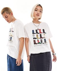 Reclaimed (vintage) - T-shirt oversize unisexe avec motif santiags - Lyst