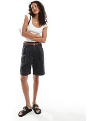 ASOS - Denim Bermuda Short With Belt - Lyst