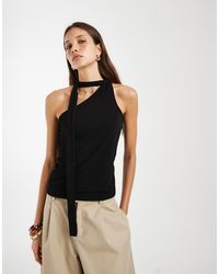 JJXX - Bea One Shoulder Scarf Sleeveless Top - Lyst