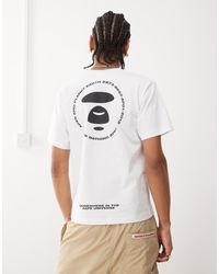 Aape By A Bathing Ape - Camiseta Blanca Con Logo Estampado En La Espalda De - Lyst