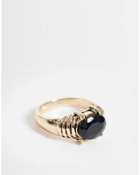 ASOS - Ring With Vintage-Style Design And Stone Set - Lyst