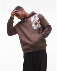 TOPMAN - Sudadera Extragrande Con Capucha, Bordado Y Estampado De Parche Floral De - Lyst