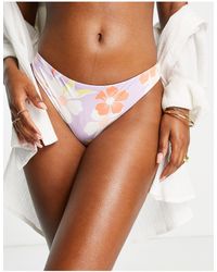 Roxy - Featuring kelia moniz – knapp geschnittene bikinihose mit tropischem muster - Lyst