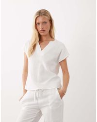 Jdy - Split Neck Short Sleeve Cheesecloth Top Co-ord - Lyst