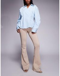 ASOS - Premium Ponte Flare Pants With Tailored Waistband - Lyst