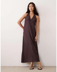 Miss Selfridge - Spun Halter Maxi Dress - Lyst