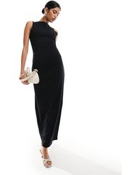 ASOS - Boat Neck Maxi Dress With Ruched Sides - Lyst